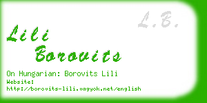 lili borovits business card